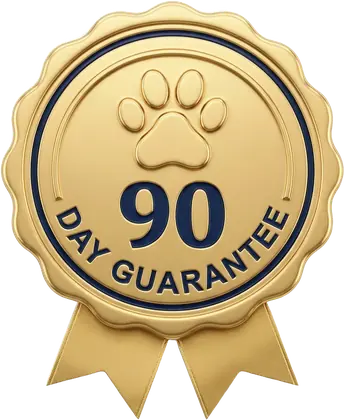 90-day money-back guarantee seal